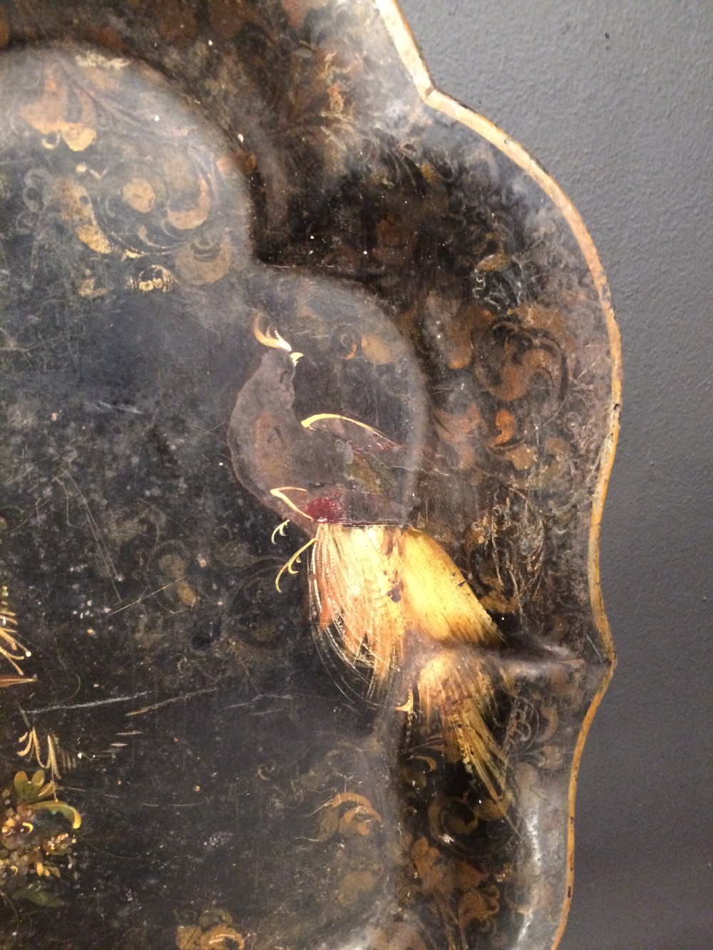 Victorian painted tin tray. View IV
