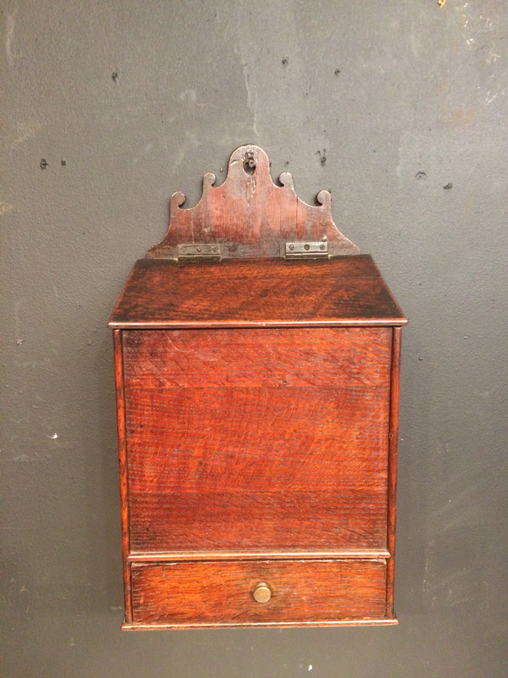 18th century Welsh oak candle box