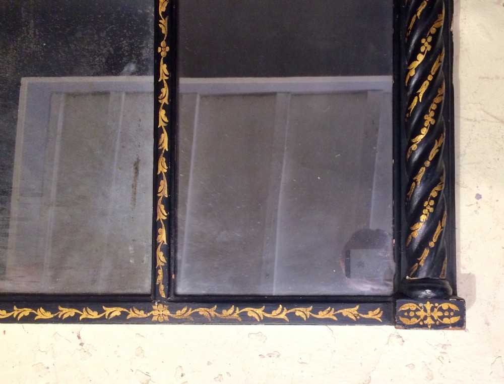 Regency black and gilt overmantel mirror. View VI