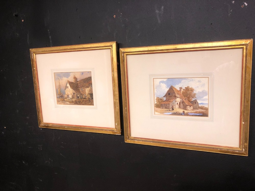 Pair of watercolours by Sam Prout.