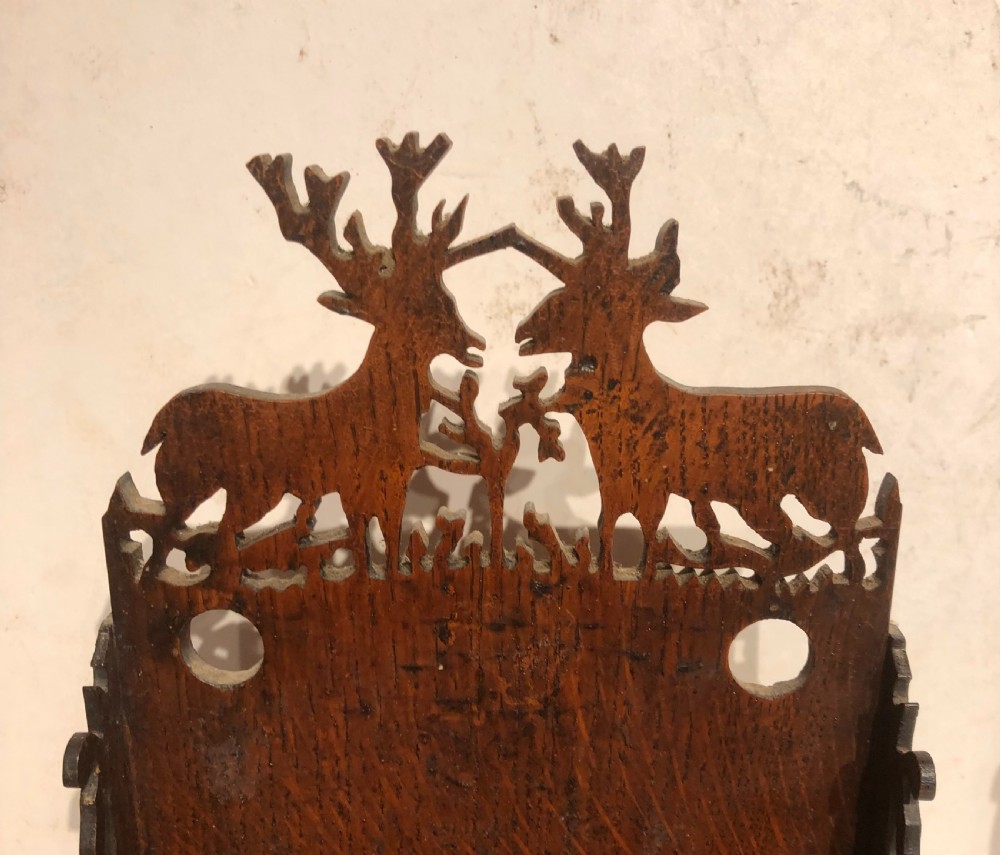 Pair of 19th century oak letter racks. View II