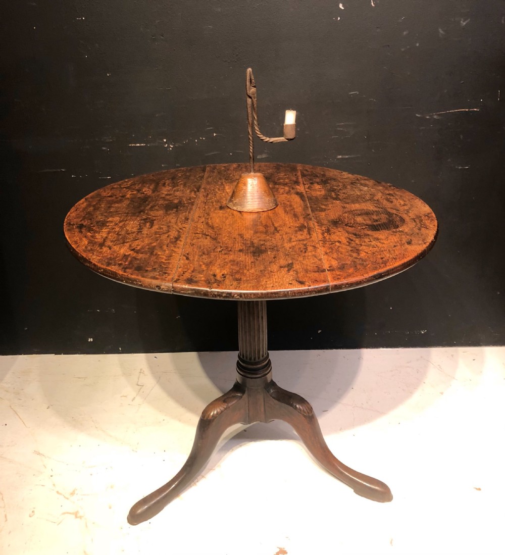 Georgian oak tripod table.