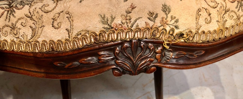 French Hepplewhite carved cabriole leg mahogany armchair. View VII