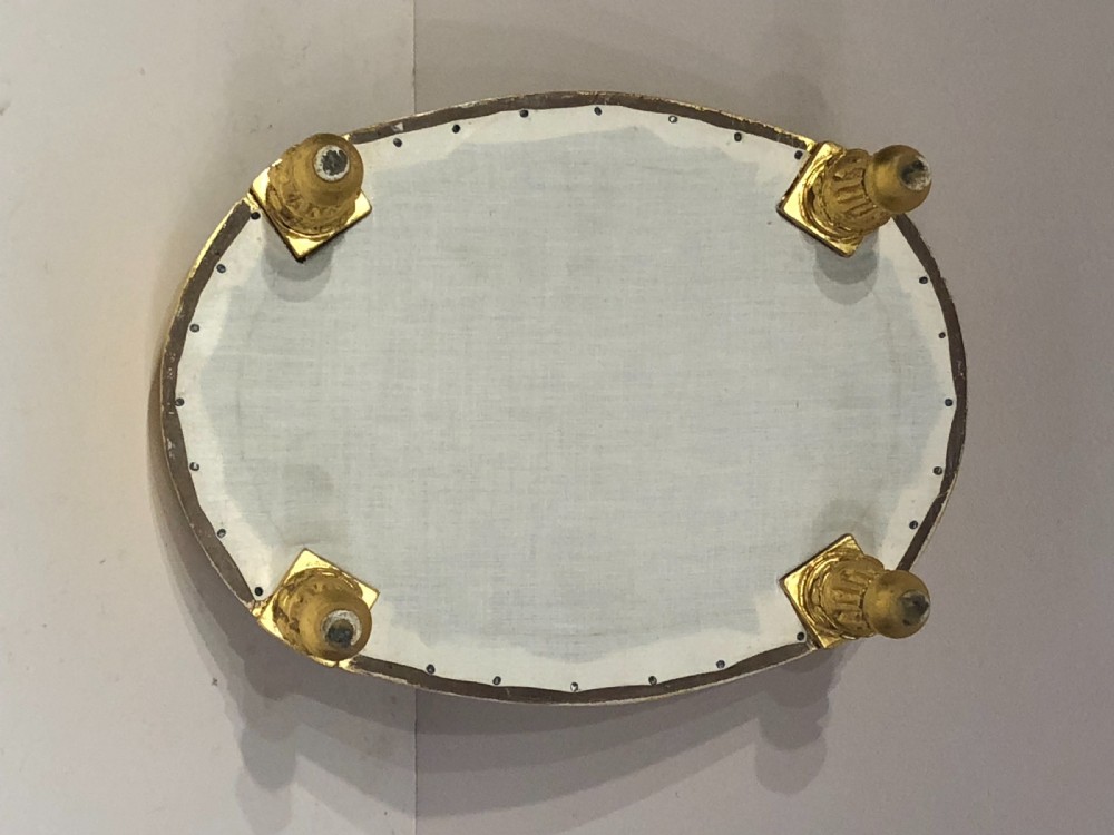 19th century oval carved giltwood footstool. View III