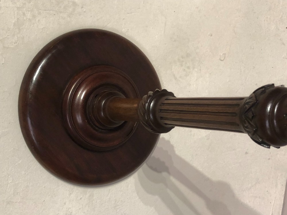 Pair of 19th century carved mahogany torcheres. View IV
