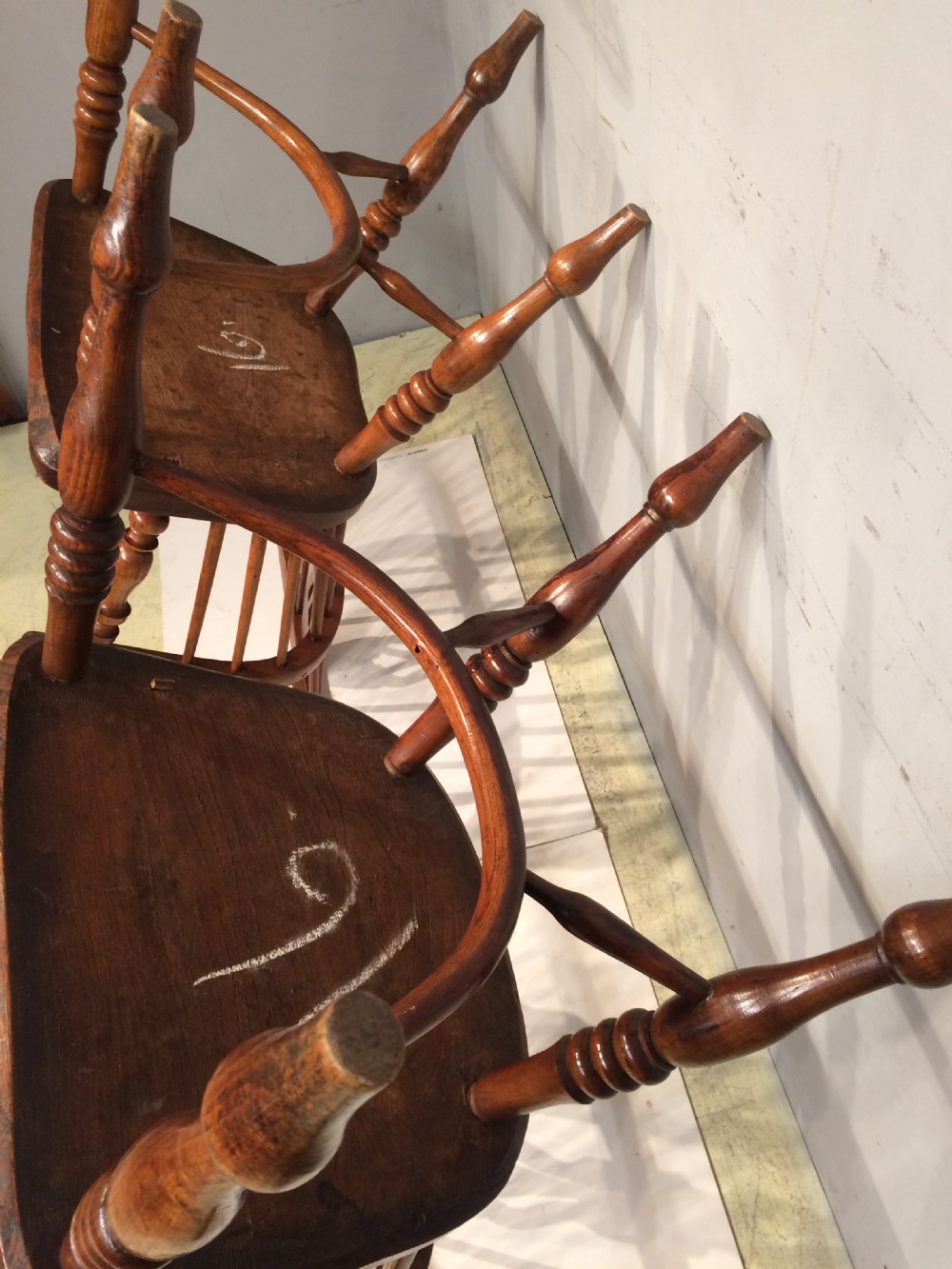 Two ash and elm low back country Windsor armchairs. View IV