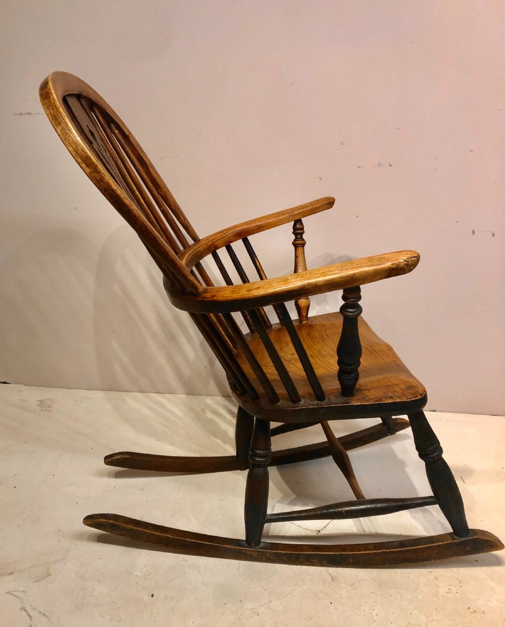 Antique ash and elm rocking chair. View III