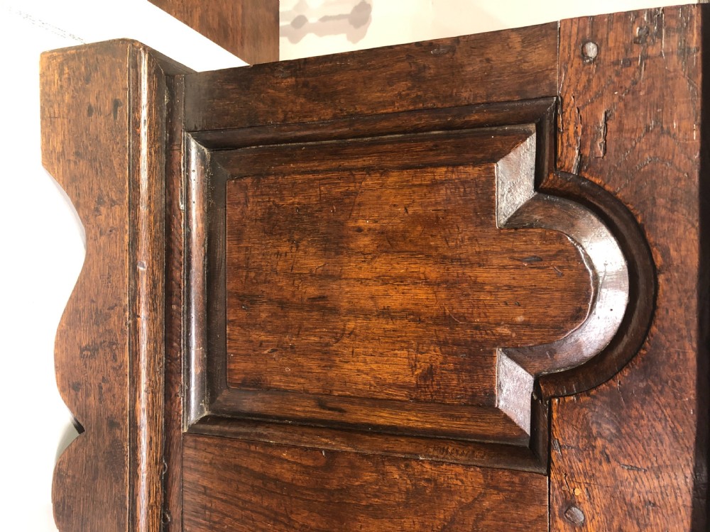 Antique Welsh oak coffer bach. View II