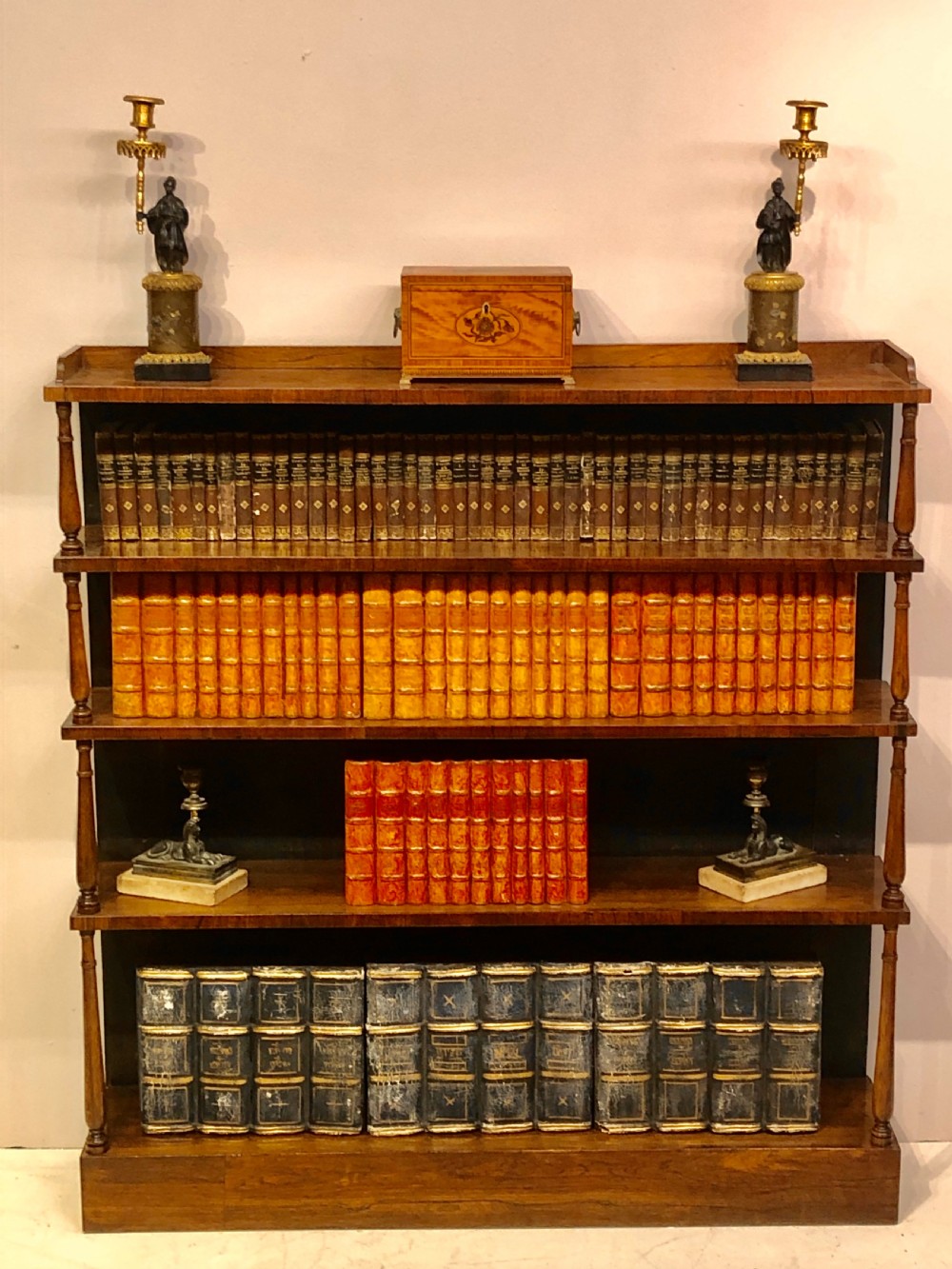 Georgian rosewood open standing bookcase. View II