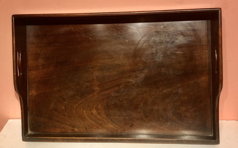 Georgian rectangular mahogany tray. 