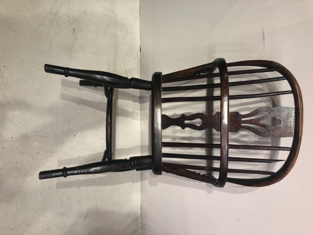 2 Georgian ash and elm low back Windsor armchairs.  View III