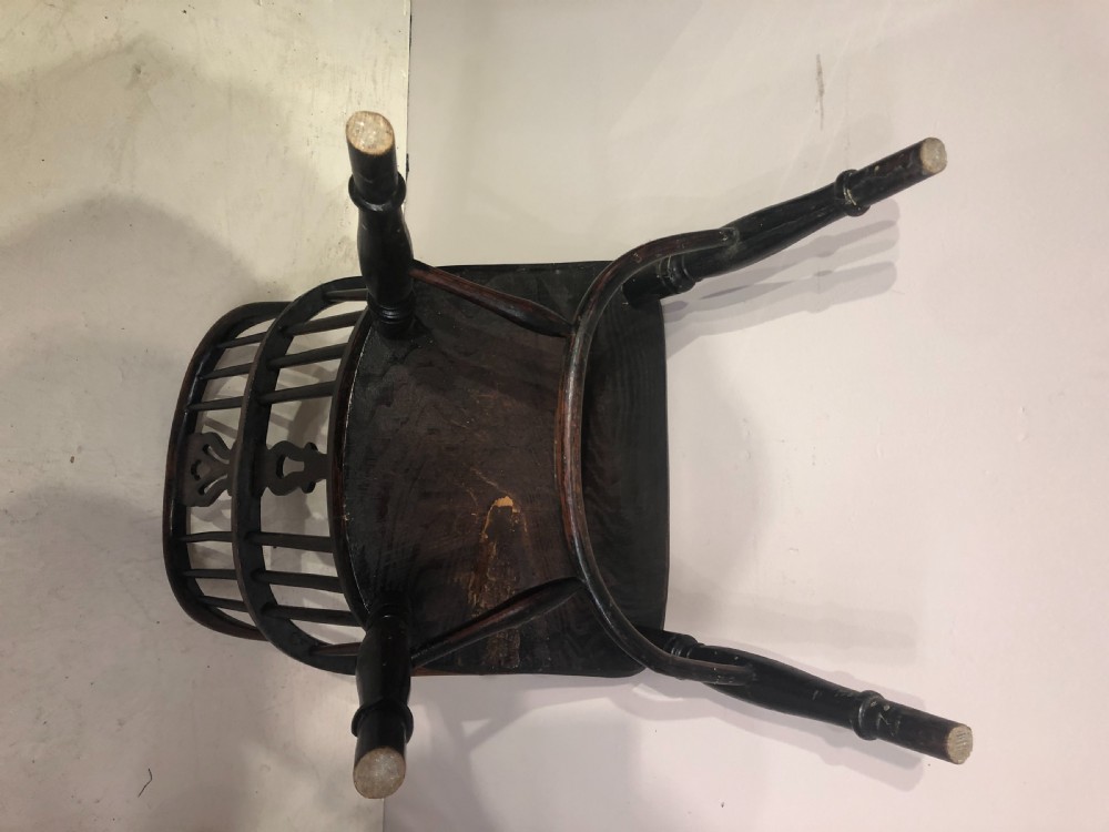 2 Georgian ash and elm low back Windsor armchairs.  View VI