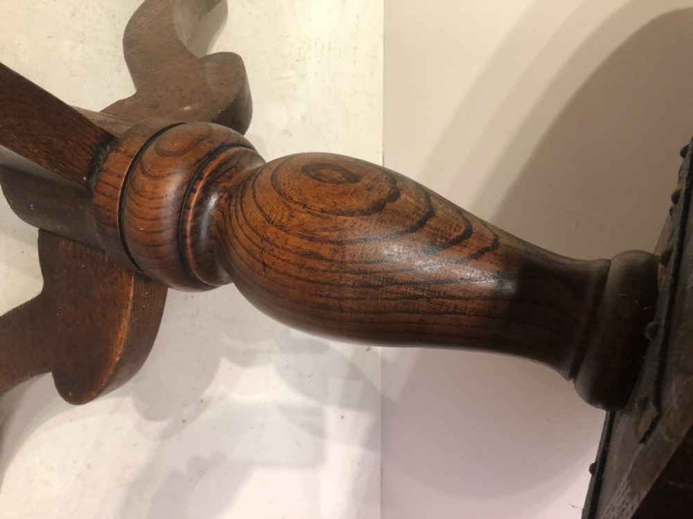 Large Georgian oak tripod table. View IV
