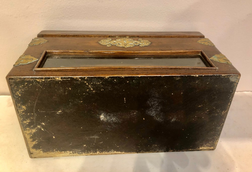 Regency rosewood and brass letterbox. View VI
