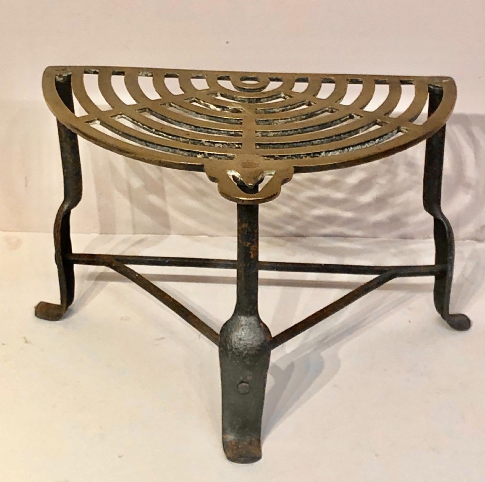 Georgian cast brass and iron trivet.