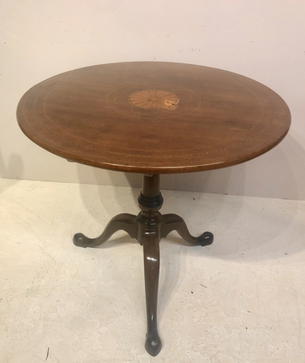 19th century tilt top mahogany tripod table.