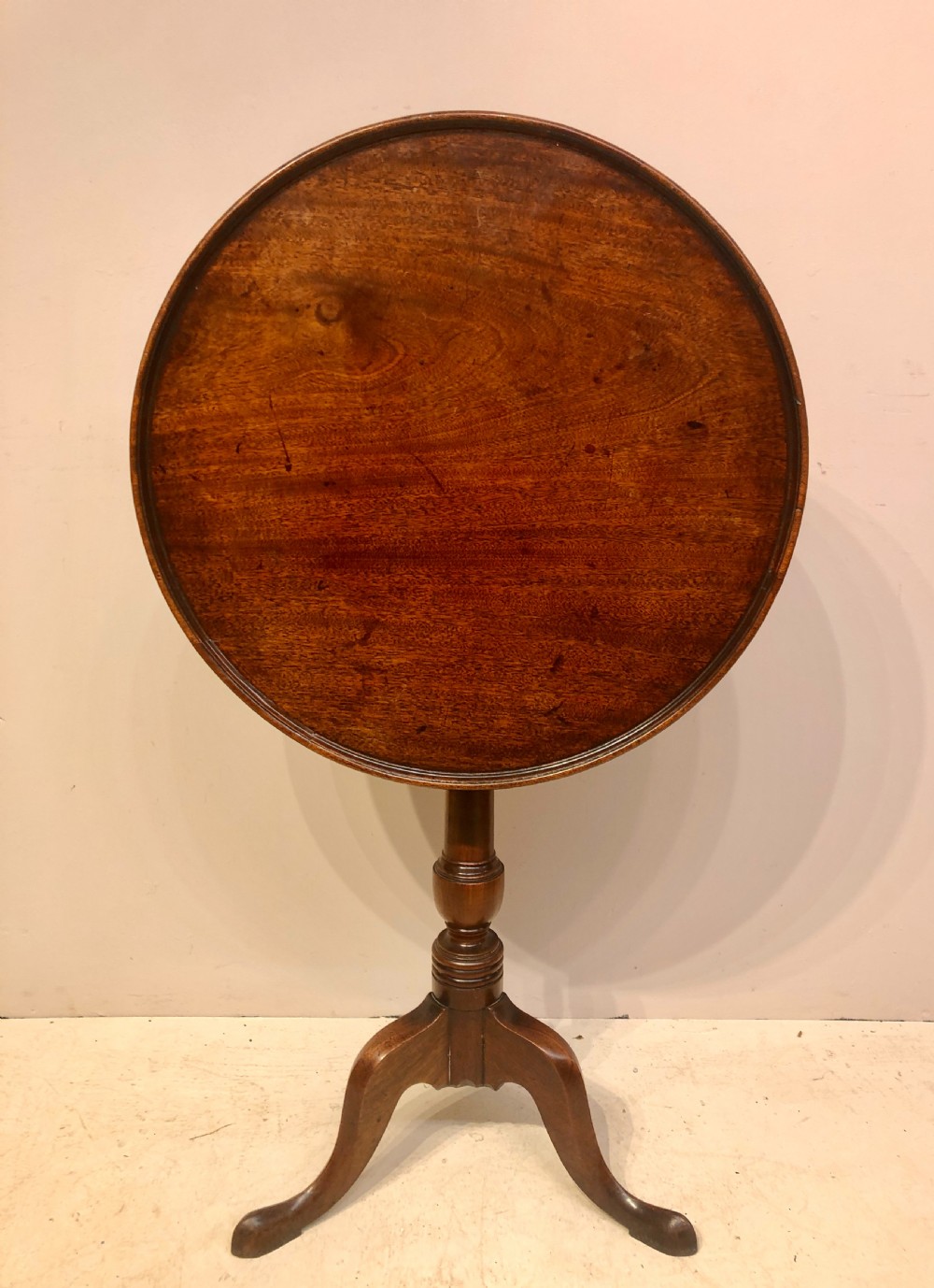 Georgian mahogany dish top tripod table.