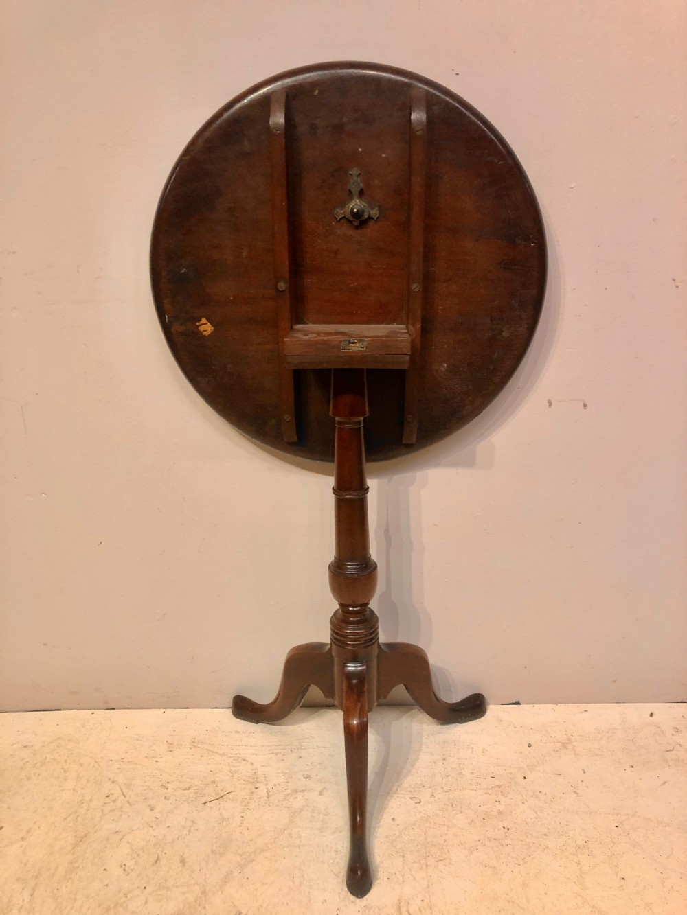 Georgian mahogany dish top tripod table. View II