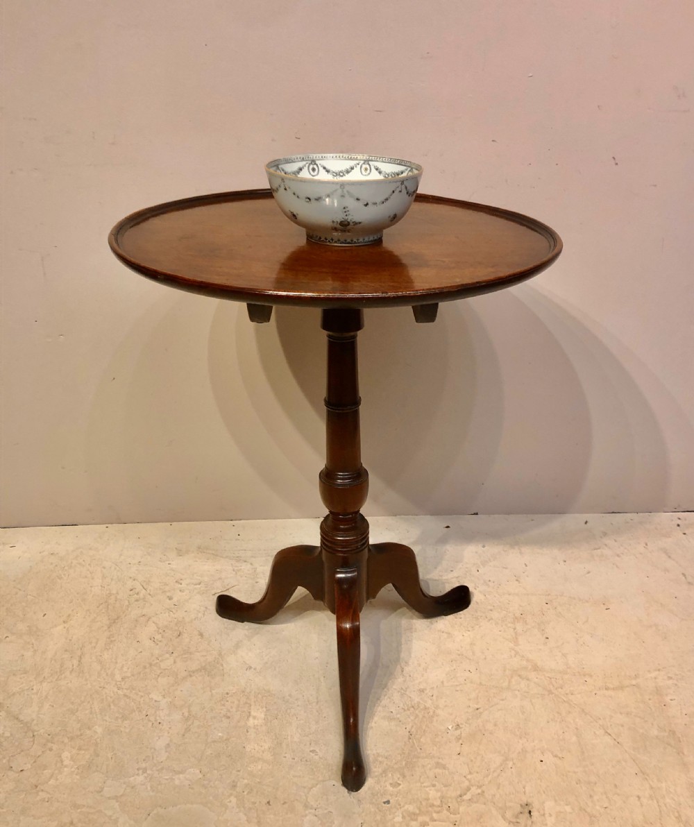 Georgian mahogany dish top tripod table. View IV
