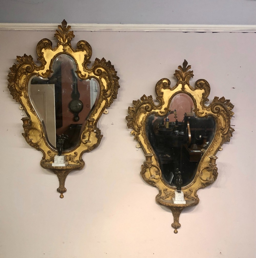 A pair of 19th century gilt gesso girandoles . View VI
