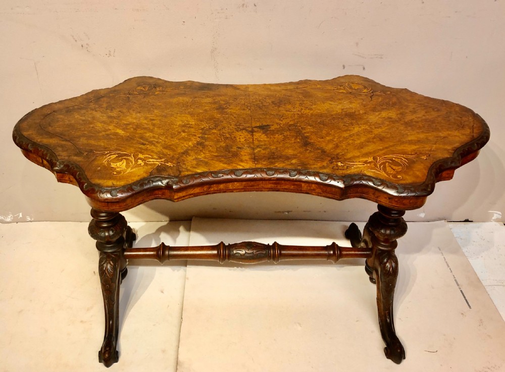 Victorian burr walnut coffee table.