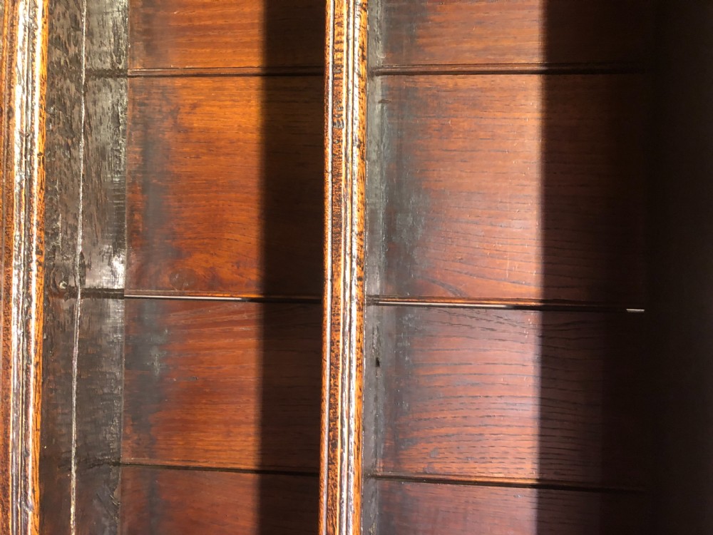 Antique  oak Welsh dresser and shelves.  View II