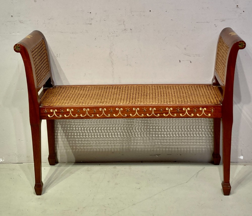 Antique painted mahogany window seat.