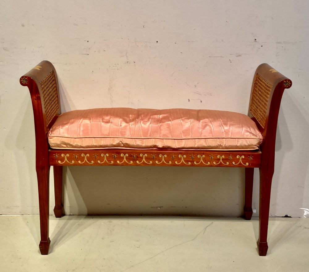 Antique painted mahogany window seat. View V