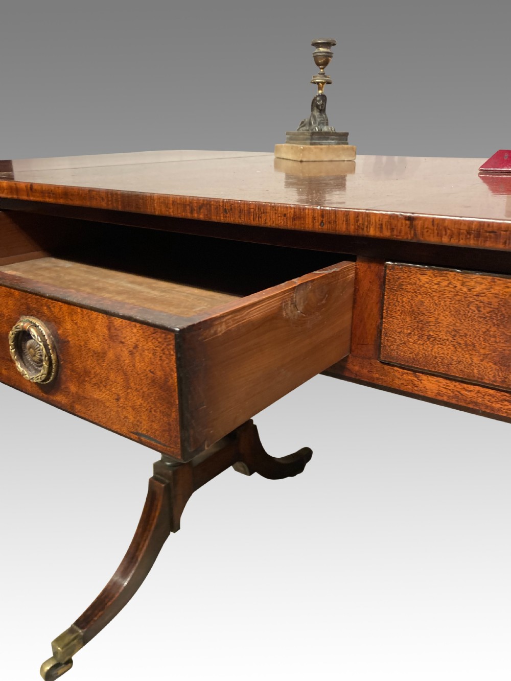 Regency mahogany sofa table. View IV