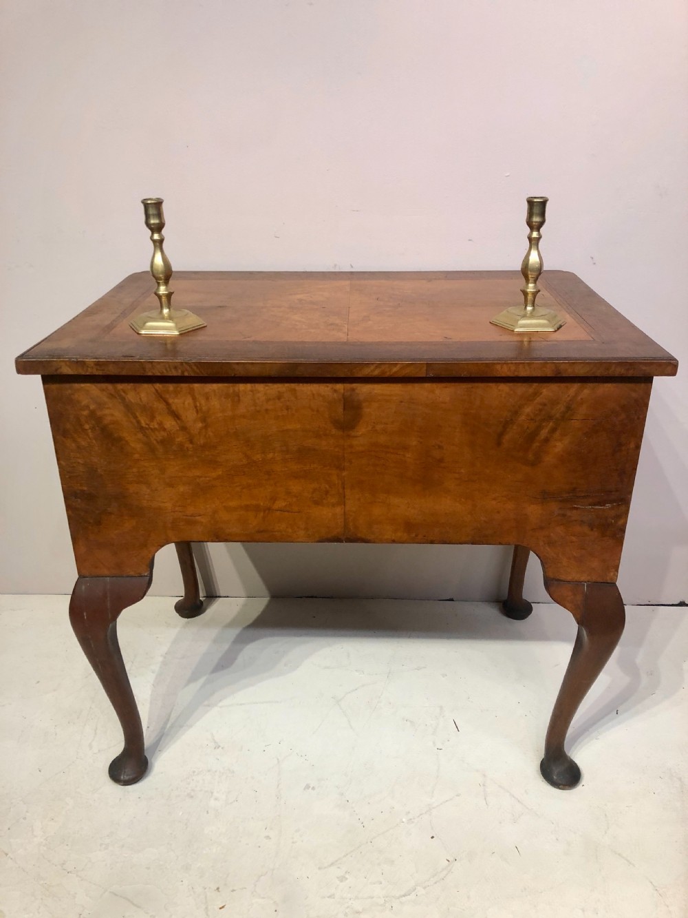 Antique Queen Anne style walnut lowboy. View IV