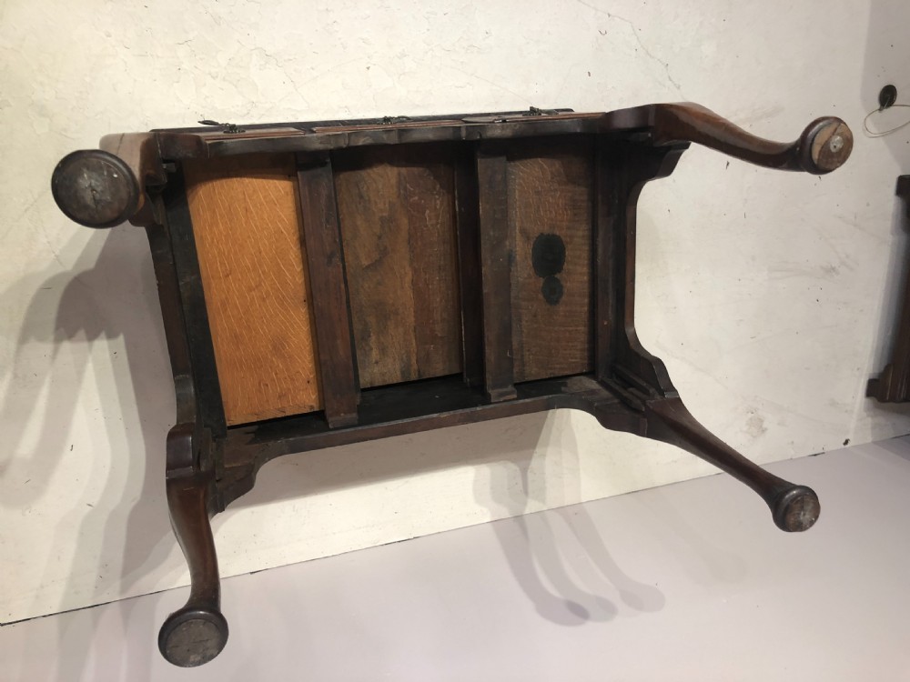 Antique Queen Anne style walnut lowboy. View V