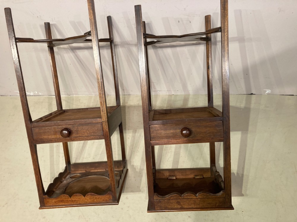 Near pair of Georgian mahogany bedside tables. View IV