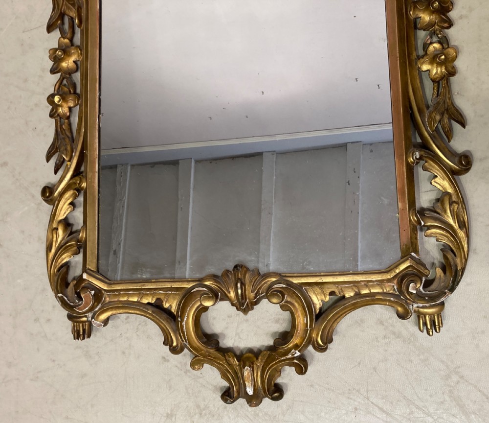 Chippendale style carved giltwood wall mirror. View III