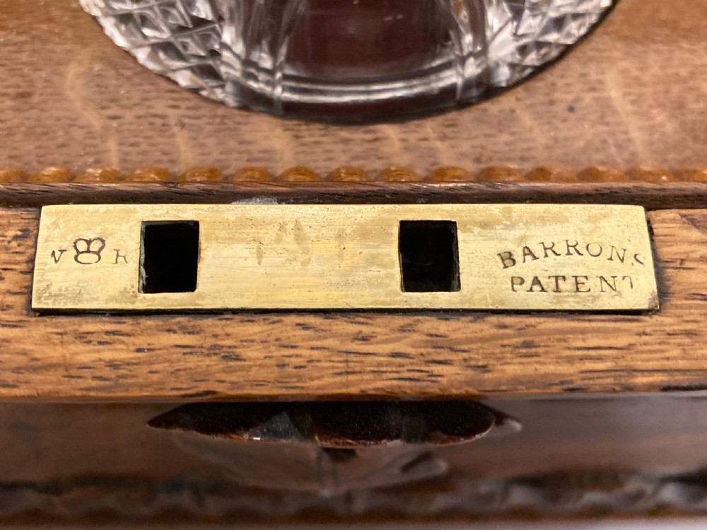 Large Victorian carved oak tea caddy. View VIII
