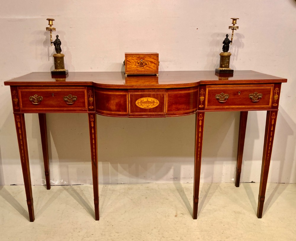 Antique inlaid mahogany side table.