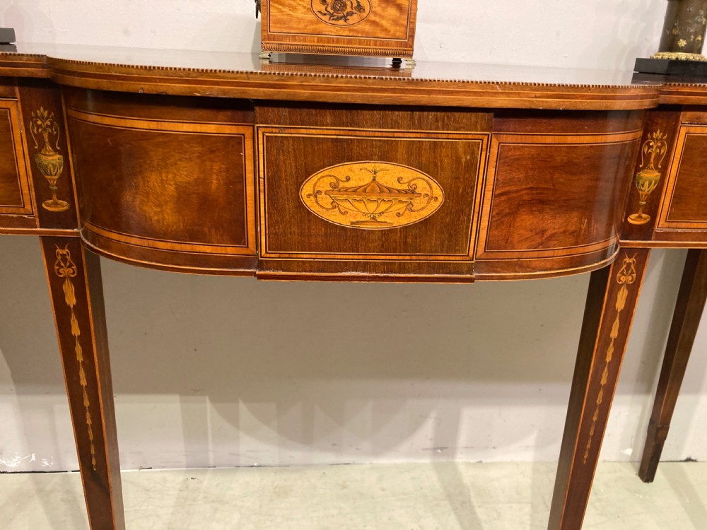 Antique inlaid mahogany side table. View II