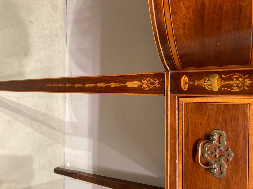 Antique inlaid mahogany side table. View III