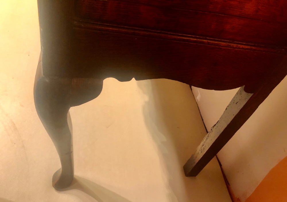 Georgian oak cabriole leg dresser and shelves. View IV