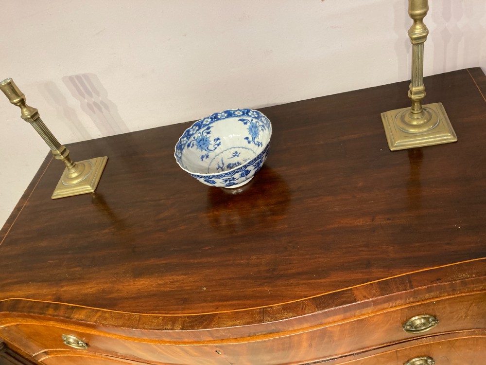 Antique serpentine  mahogany chest of drawers. View III
