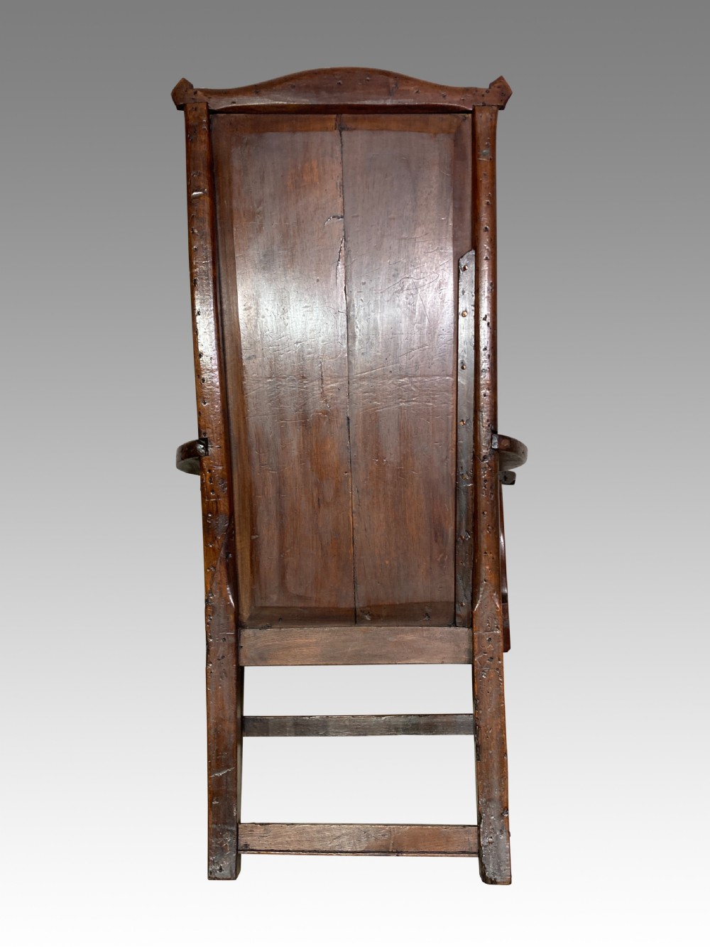 Antique Welsh tall back country armchair. View IV