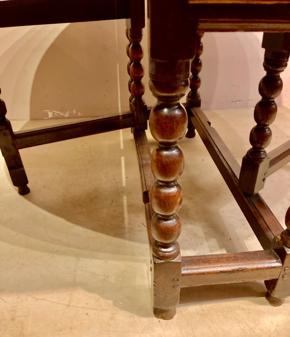 Charles II oak gateleg dining table. View VI