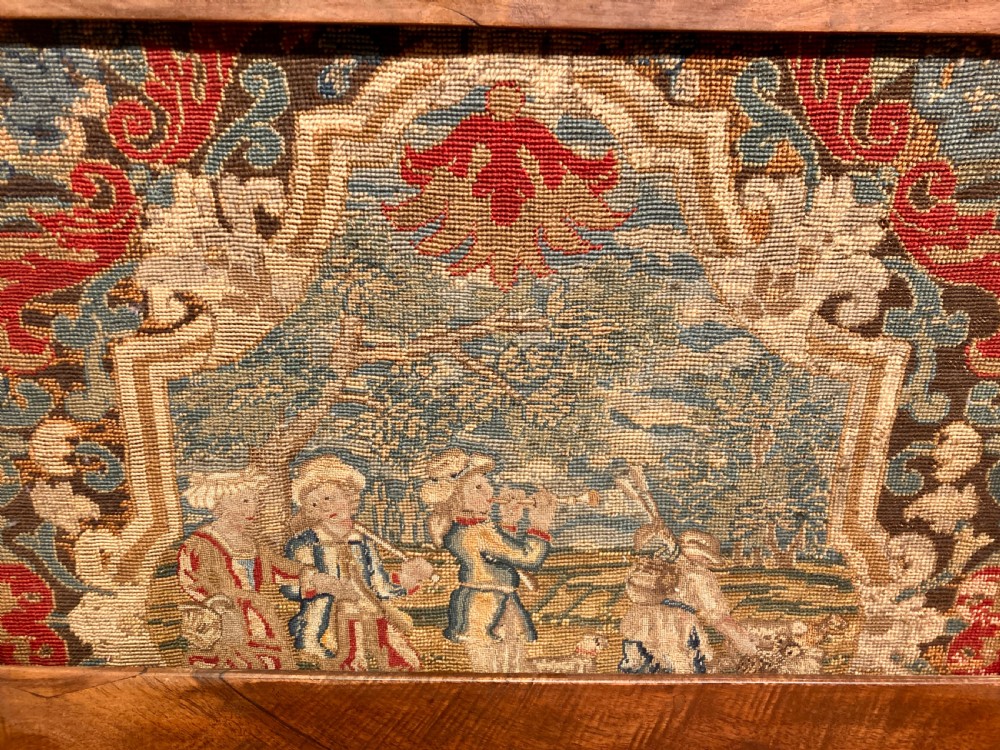 18th century walnut and needlework fire screen. View IV