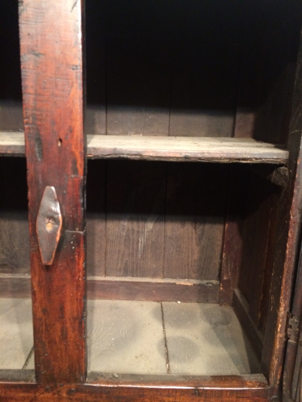 18th century French Provincial walnut food cupboard. View VIII