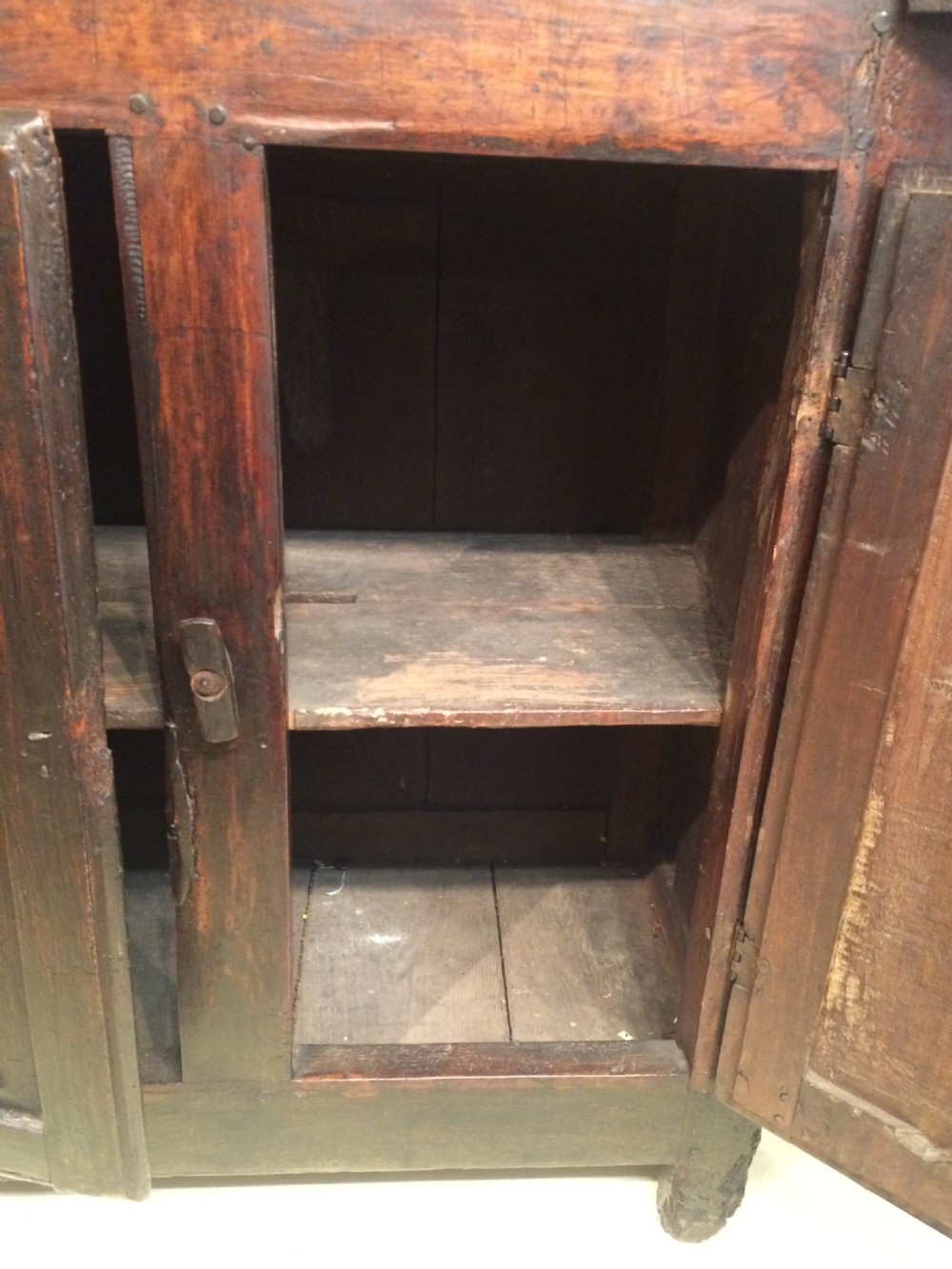 18th century French Provincial walnut food cupboard. View IX