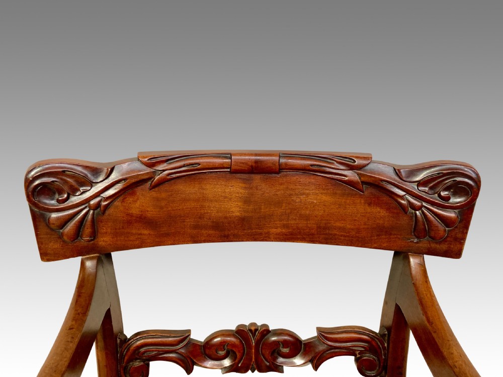 Georgian mahogany writing chair. View II