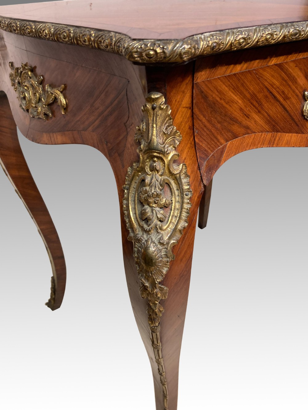 Antique French kingwood writing table. View III