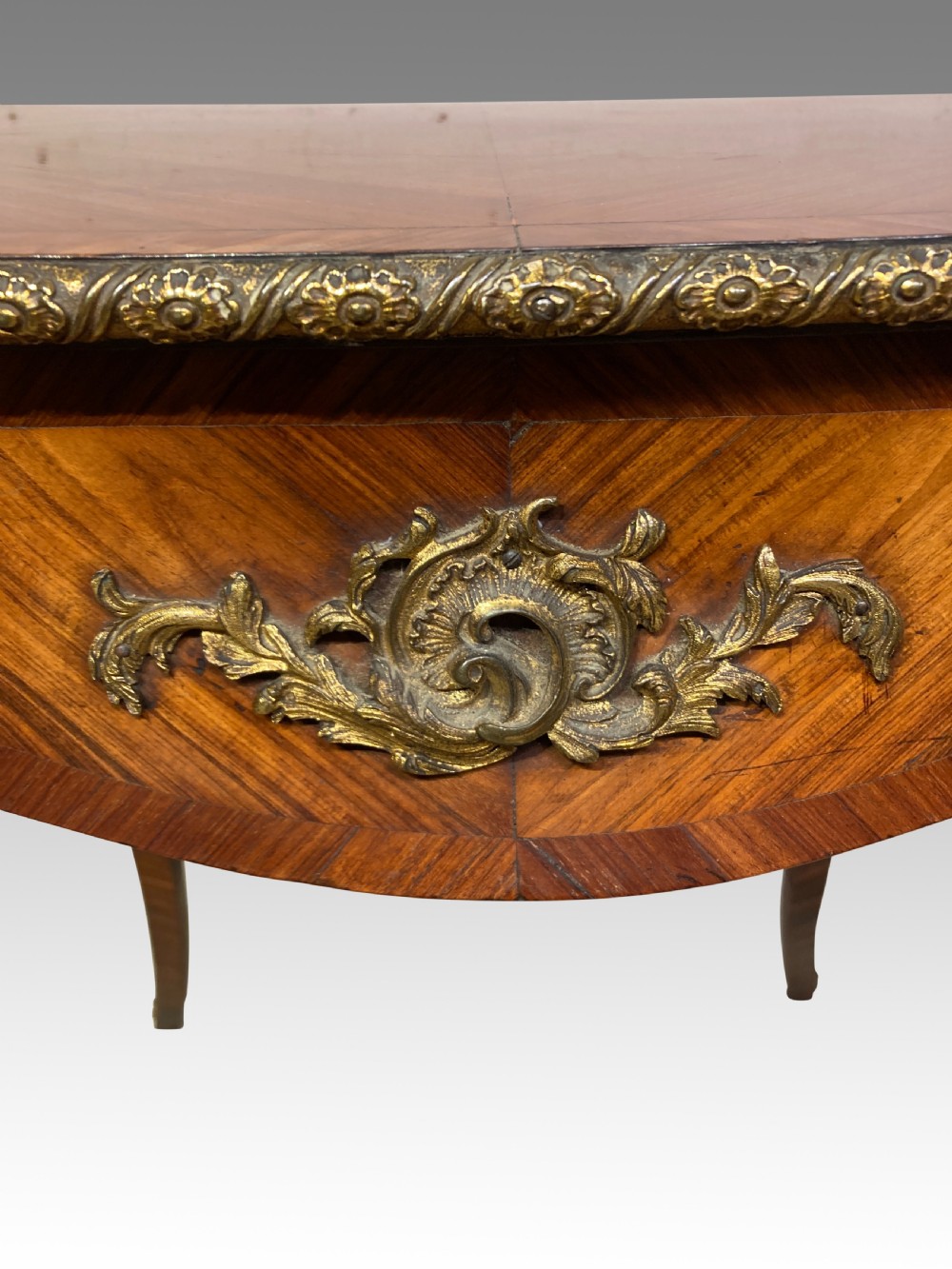 Antique French kingwood writing table. View V