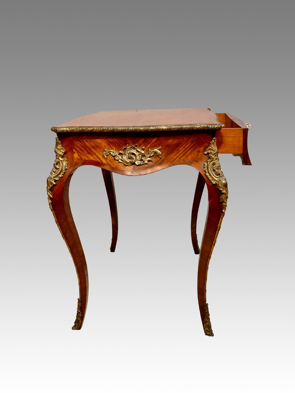 Antique French kingwood writing table. View VI
