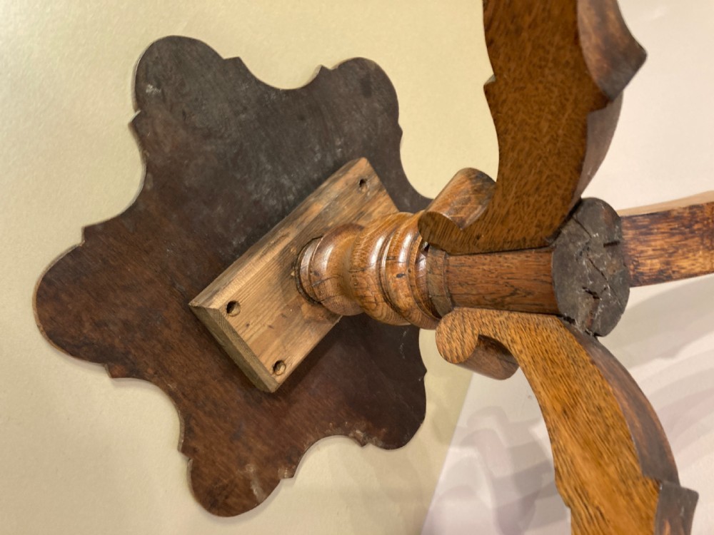 Antique oak wine table. View V
