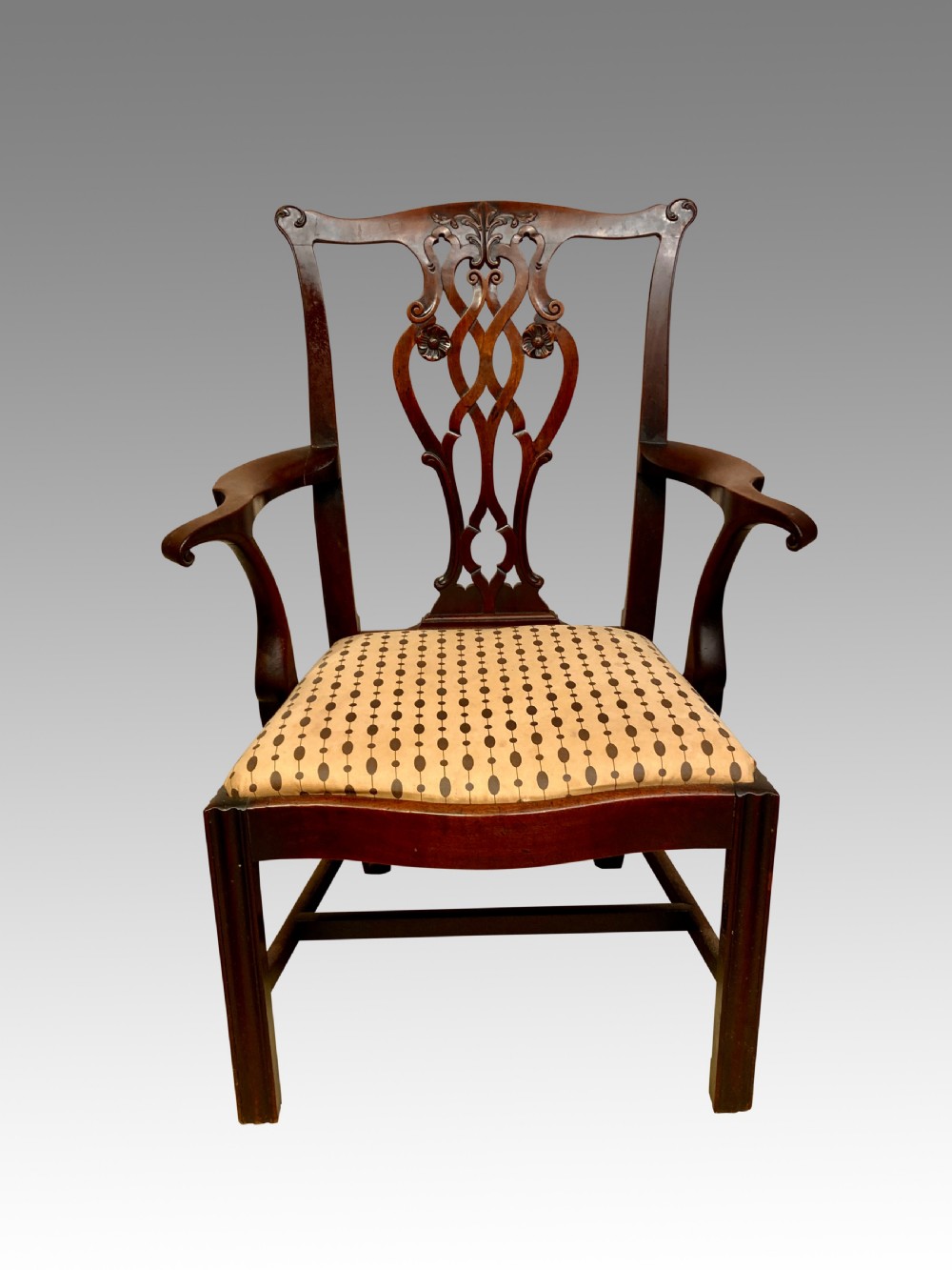 Set of ten Chippendale mahogany dining chairs.